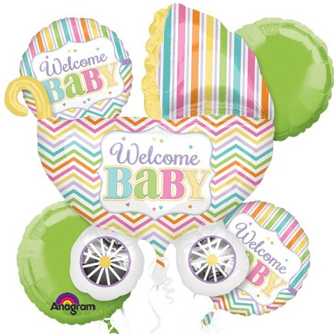 Welcome Baby Pram Balloon Bouquet